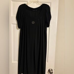 Tiana B. Black Dress with Button Accent